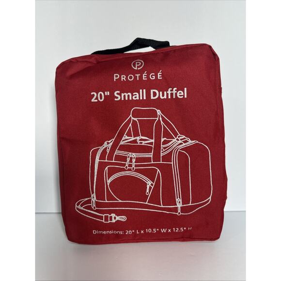 Protege 20"x 10.5” x 12.5” Red Duffel Bag w Bonus Bag 10”x 11” x3” Zip Net Back - Picture 7 of 7
